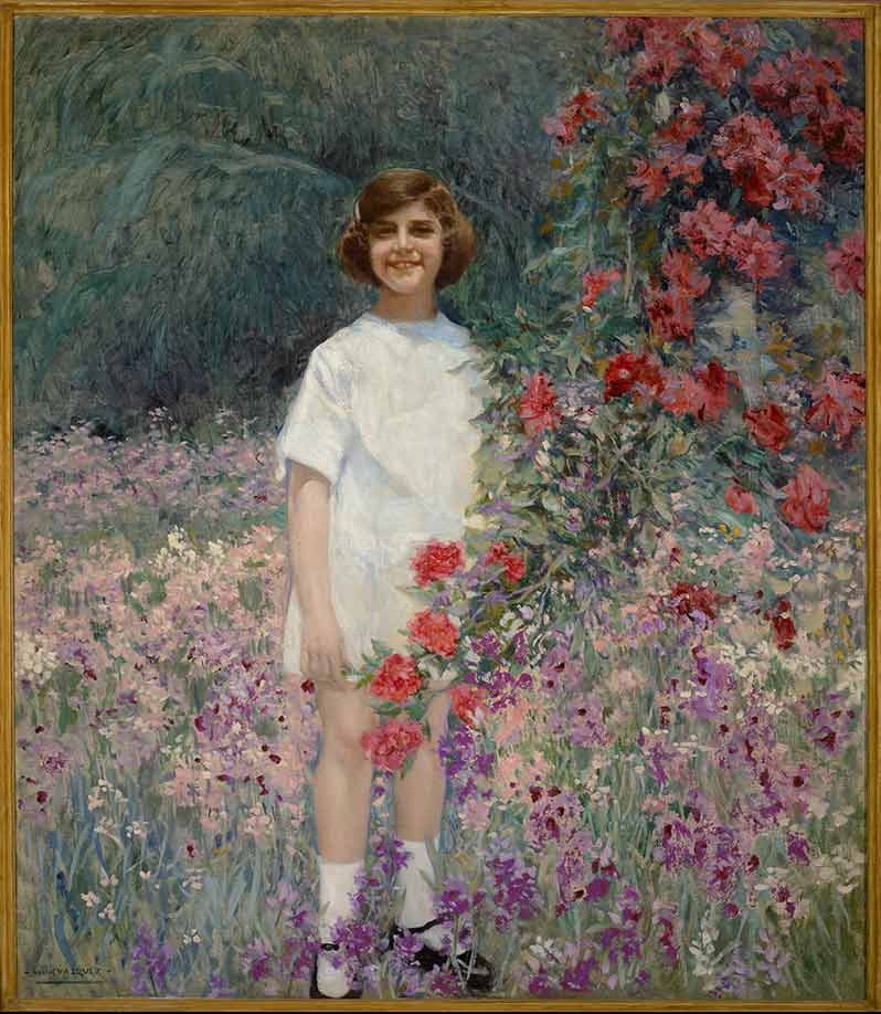 Retrato de niña en el jardin